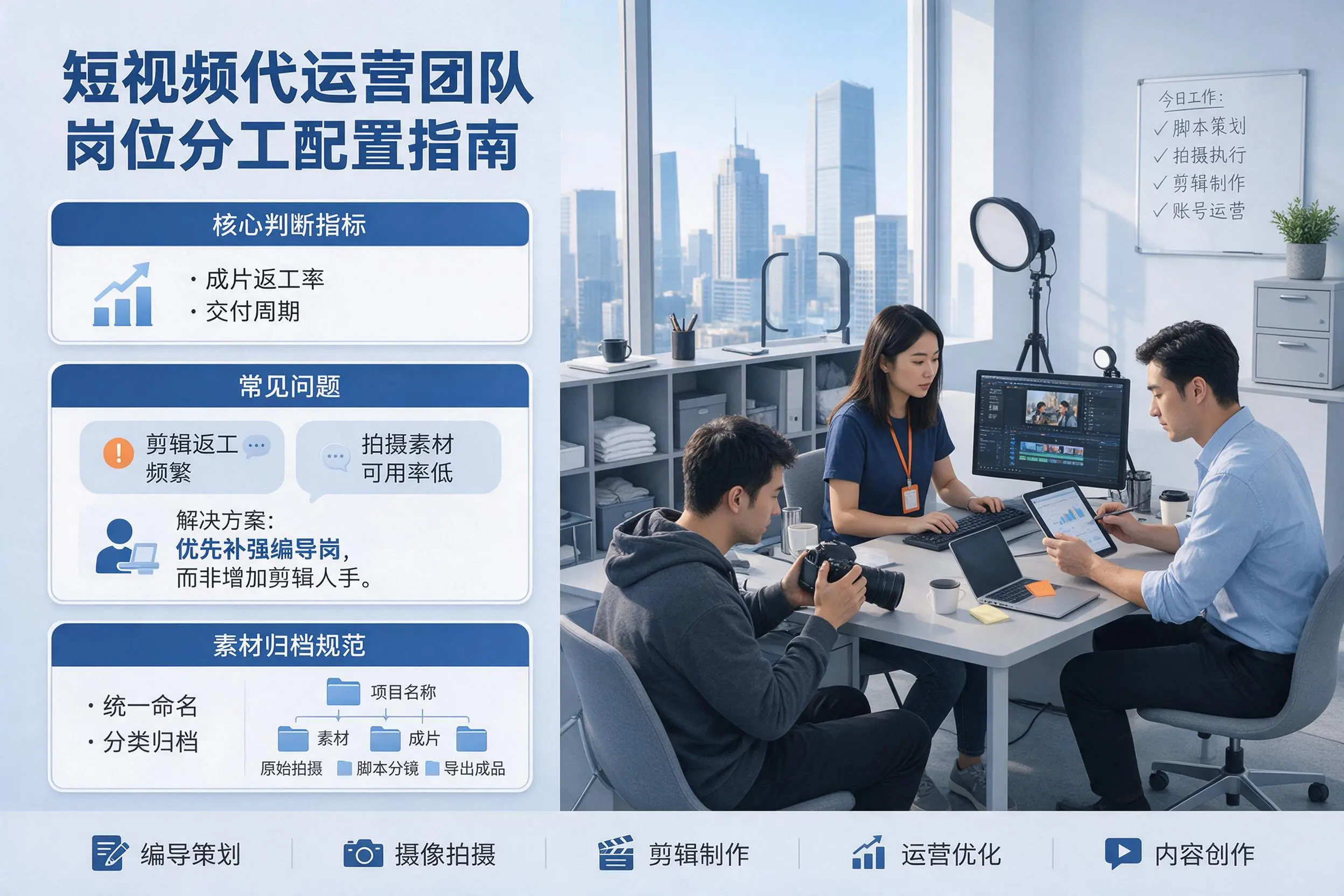 短视频代运营团队如何配置?海东企业岗位分工科普说明