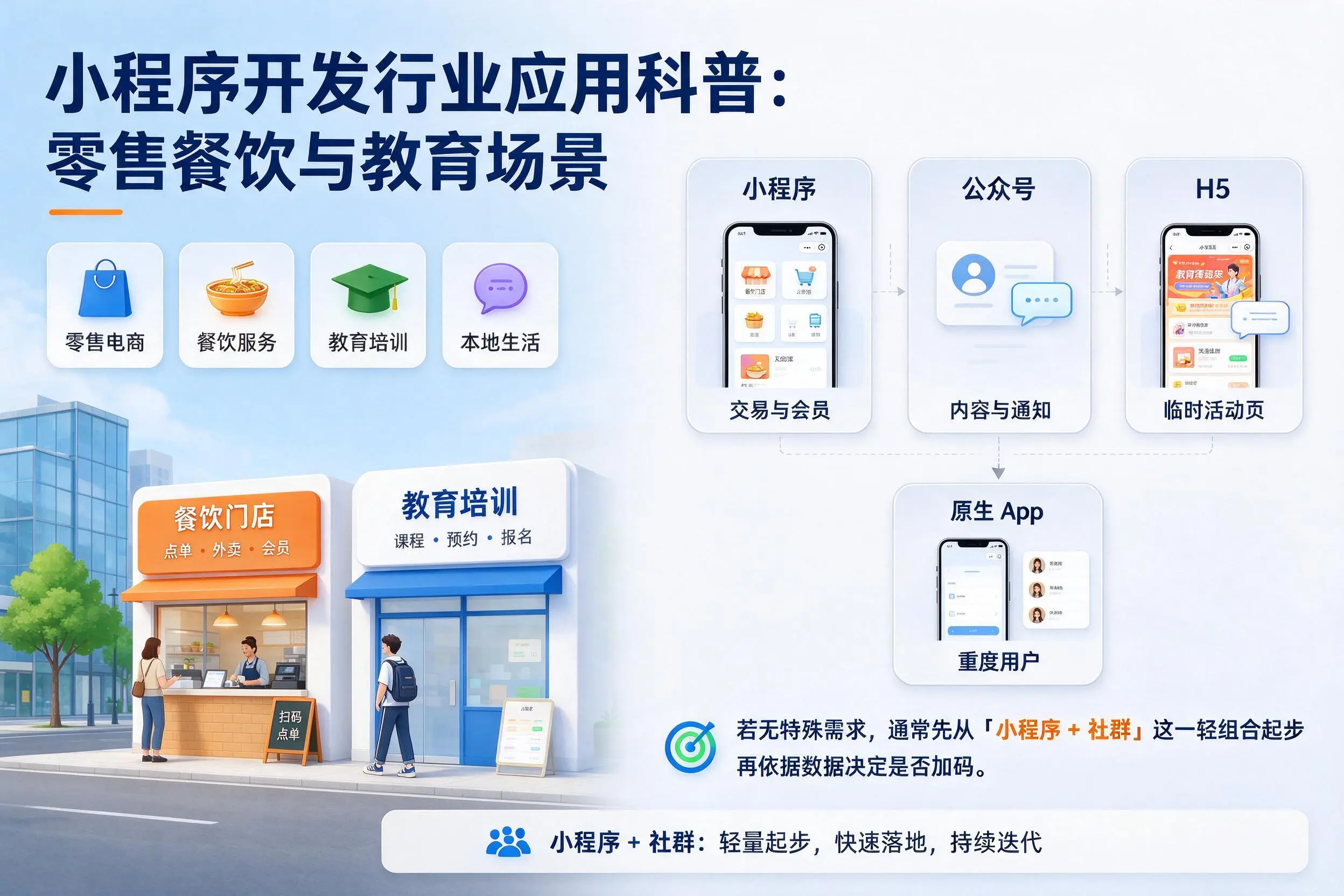 海东小程序开发行业应用科普：零售餐饮与教育场景