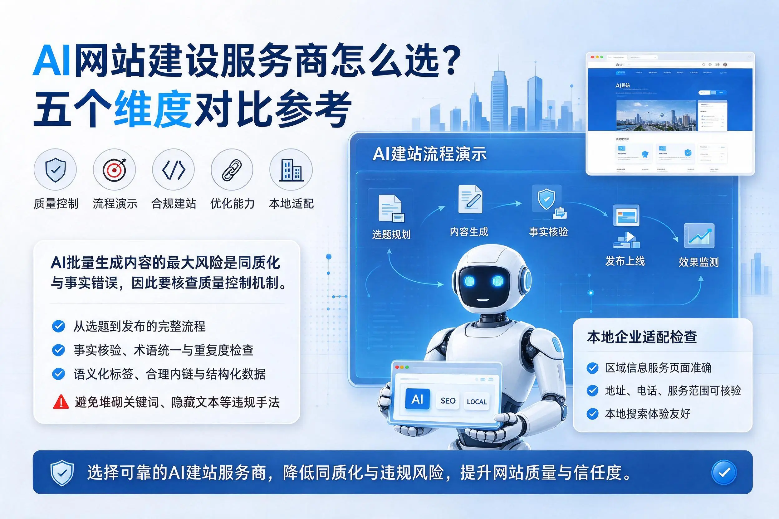 海东AI网站建设服务商怎么选?五个维度对比参考